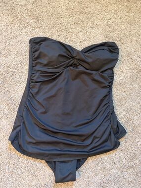 Target Black Strapless One-Piece Swimdress